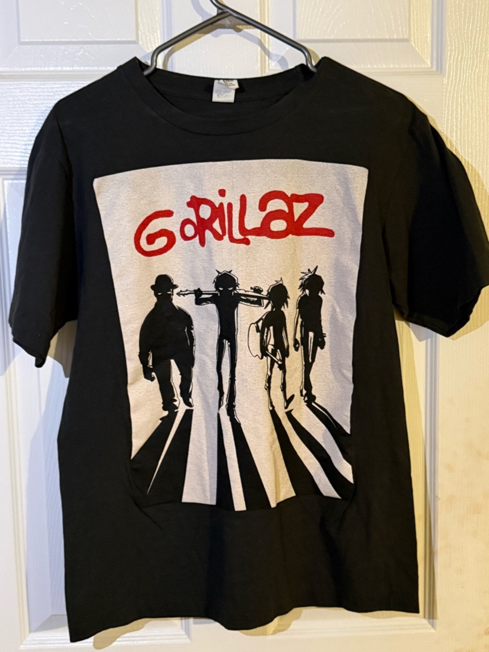 Vintage Gorillaz Band Clockwork Orange Graphic T-Shirt Grey Large